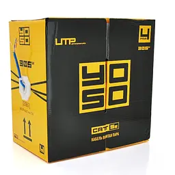 Кабель КВП 4х2х0,5мм, (UTP-cat 5E), YOSO, (CCA), для внутрішніх робіт, blue, 305м.