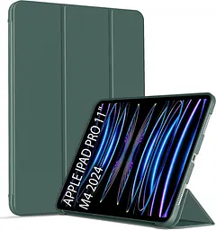 Чохол-книжка BeCover Tri Fold Soft TPU Silicone для Apple iPad Pro 11" M4 2024 Темно-зелений (711746) - мініатюра 2