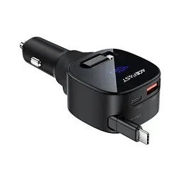 Зарядний пристрій Acefast 1xUSB-C PD95W + telescopic cable USB-C black (6974316285946) - мініатюра 2