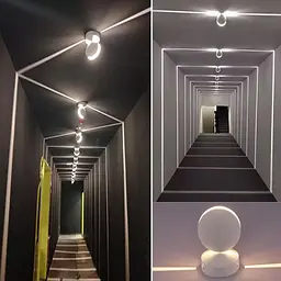 Світлодіодний світильник з ефектом світлових ліній Line F Арт. WB 15/1 BK  - мініатюра 2