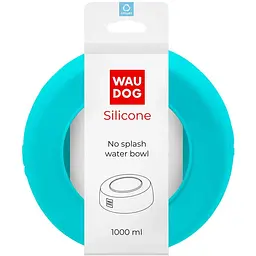 Миска-непроливайка Waudog Silicone 1 л блакитний