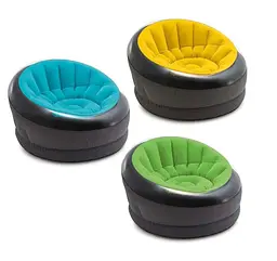 Надувное кресло-пуф Intex Empire Chair с велюровым покрытием, 112х109х69 см (68582) в ассортименте