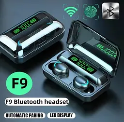 Бездротові навушники F9 TWS bluetooth 5.1 black OPM з павербанком - мініатюра 2