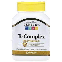 Вітамінний комплекс B B-Complex plus Vitamin C, 100 таблеток 21st Century vit0004455