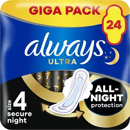 Гигиенические прокладки Always Ultra Secure Night (Размер 4) 24 шт.