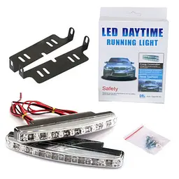 ДХО автомобільні денні ходові вогні діодне LED підсвічування 12V для автомобіля машини, 8 діодів DRL-018 - мініатюра 2