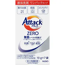 Японський гель для прання Kao Attack ZERO One Pack 10г х 7 пакетиків