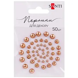 Набір перлин самоклейних Santi золотистий 50 штук 740140