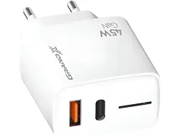 Мережевий зарядний пристрій Grand-X 45 W White (CH-460W) - мініатюра 3