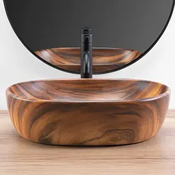 Умивальник Rea Amelia 34,5x48 wood (REA-U5060), Матова - мініатюра 3