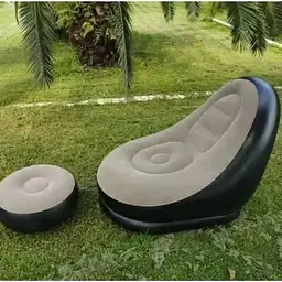 Крісло надувне Intex AirSofa велюрове з пуфиком для дому та саду - мініатюра 2