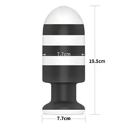 Анальна пробка LoveToy X-Missioner 19.5 см (чорно-білий) - мініатюра 4