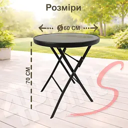 Комплект садових меблів 4Points Lario-2 розкладний круглий стіл ⌀60см та два розкладні стільці - мініатюра 7