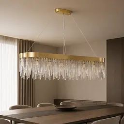 Підвісна люстра Artlight P809/800L GD на 10 ламп E14 із овальним латунним корпусом