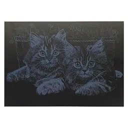 Гравюра А4 "Коти" Danko Toys ГрА4-13с економ варіант в пакеті 29,7х21 см