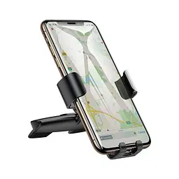 Автоутримувач для телефону Baseus Metal Age Gravity Car Moun black (SUYL-D) - мініатюра 3