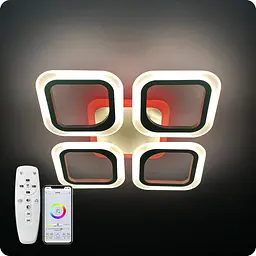 Люстра світлодіодна 517 Dlight 3color з пультом 50Вт Чорний (01607) - мініатюра 5