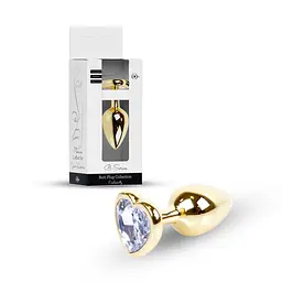 Анальна пробка - Jewellery Gold Heart Plug Clear
