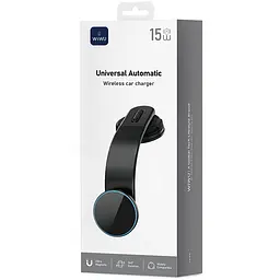Автотримач із БЗУ CH-327 Universal Automatic 15W Black Wiwu teh0029280 - мініатюра 5