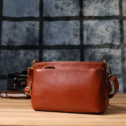 Жіноча сумка з натуральної шкіри з формостійким дном Vintage 22983 коричнева - мініатюра 10