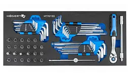 Набір шестигранних ключів Hoegert із тріскачкою 1/4" 53 шт