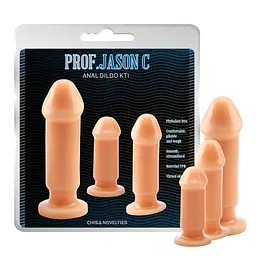 Набір анальних фалоімітаторів Prof. Jason C Anal Dildo Kit 3 шт тілесний - мініатюра 2