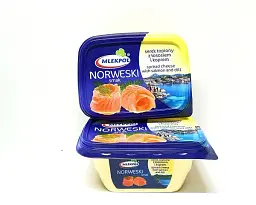 Сир плавлений з лососем і кропом mlekpol norweski smak 150г.
