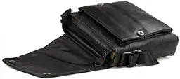 Сумка-месенджер шкіряна Tiding Bag Чорна - мініатюра 4