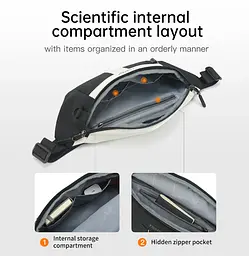 Сумка-бананка Tigernu T-S81012 2.5л 7'' Black Grey (18196) - мініатюра 7