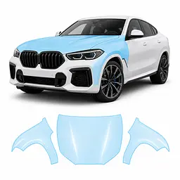 Антигравійна захисна бронеплівка за лекалами для BMW X6 G06 facelift 2023- капот і передні крила