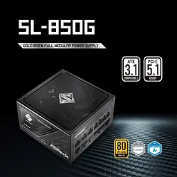 Блок живлення AsRock Steel Legend 850W Black (SL-850G) - мініатюра 15