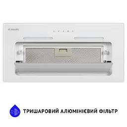 Витяжка повновбудовувана MINOLA HBI 6873 WH GLASS 1200 LED Line - мініатюра 4