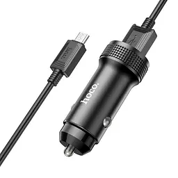 Адаптер автомобільний HOCO Micro USB Cable Level single port car charger Z49A 18W black - мініатюра 4