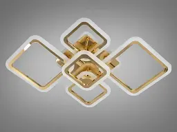 Люстра стельова LED Diasha A8160/2+3G, 80W, 3200K-6500K, золото, сучасний стиль для дому - мініатюра 4