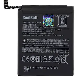 Акумуляторна батарея CoolBatt Xiaomi BN35 Redmi 5 5.7 3300 мА*год