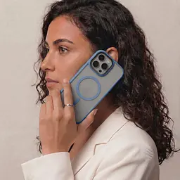 Чехол для Apple iPhone 15 Pro, Uniq MagCase, голубой, противоударный, панель-накладка с MagSafe, ударопрочный TPU+PC, с магнитом MagSafe, поддержка полноценной беспроводной зарядки, ArmorStandart (ARM75333) - мініатюра 5