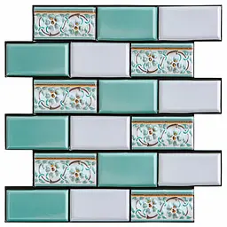 Декоративна плитка ПВХ на самоклейці Sticker Wall SW-00001139 М'ятна 300х300х5мм, ціна за 1 шт.