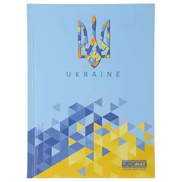 Блокнот Buromax А5 96арк. UKRAINE кл. тв. обкл., глян. лам. блакитний