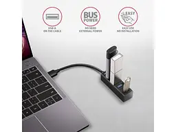 Мультипортовий адаптер AXAGON SuperSpeed Mini USB-A Black (HUE-M1A) - мініатюра 4