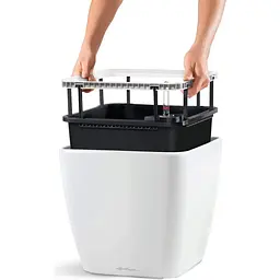 Вазон Lechuza Quadro Premium LS 28 сіро-коричневий (16145) - мініатюра 4