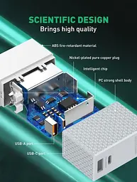 Зарядний пристрій 65 W Profit A2620C PD QC 2 порти USB C + A - мініатюра 3