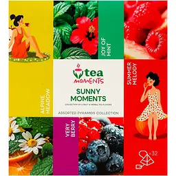 Чай фруктово-трав’яний Tea Moments Sunny Moments Асорті 4 смаки x 8 пірамідок - мініатюра 2