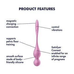 Вагінальні смарт-кульки з вібрацією Satisfyer Love Birds 1 Connect App Pink, 78 г Satisfyer SX0570 99892 - мініатюра 6