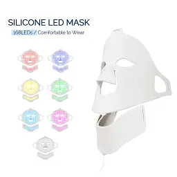 Foreverlily Силіконова світлодіодна маска 7 Color LED Light Photon Red Light Therapy 3D Гнучка маска для обличчя Anti-Ance Догляд - мініатюра 5