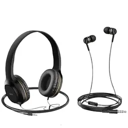 Навушники накладні та вставні Hoco Enlighten W24 black-blue 2 пари - мініатюра 7