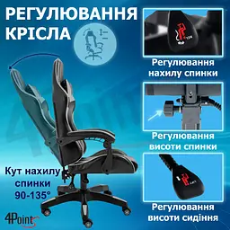 Геймерське крісло 4Points GT Сіре - мініатюра 11