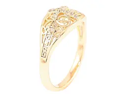 Каблучка Xuping Позолота 18K "Напис "Спаси і Збережи" з Хрестом" (260925) р.18.5 - мініатюра 2