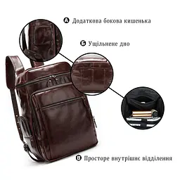 Рюкзак шкіряний 14892 Vintage коричневий - мініатюра 9