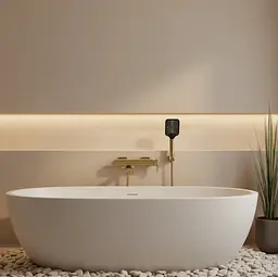 Змішувач для ванни Rea Arlo brushed gold REA-B0979 - мініатюра 3