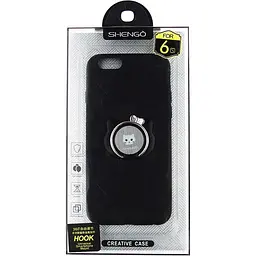 Чохол-накладка Shengo Soft-touch holder TPU Case iPhone 6/6S Black - мініатюра 2